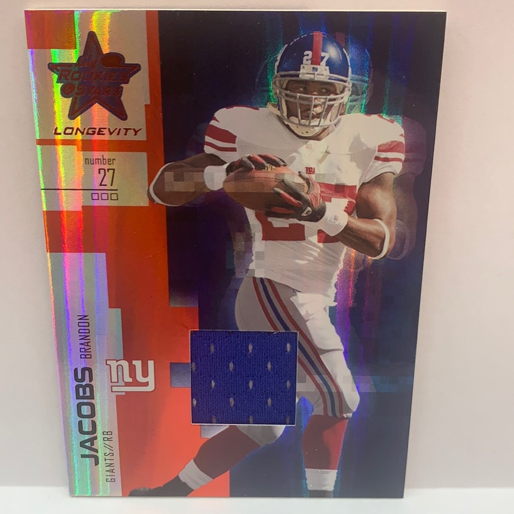2007 Leaf R&S Longevity Jersey Brandon Jacobs 100/250 #7 (006)